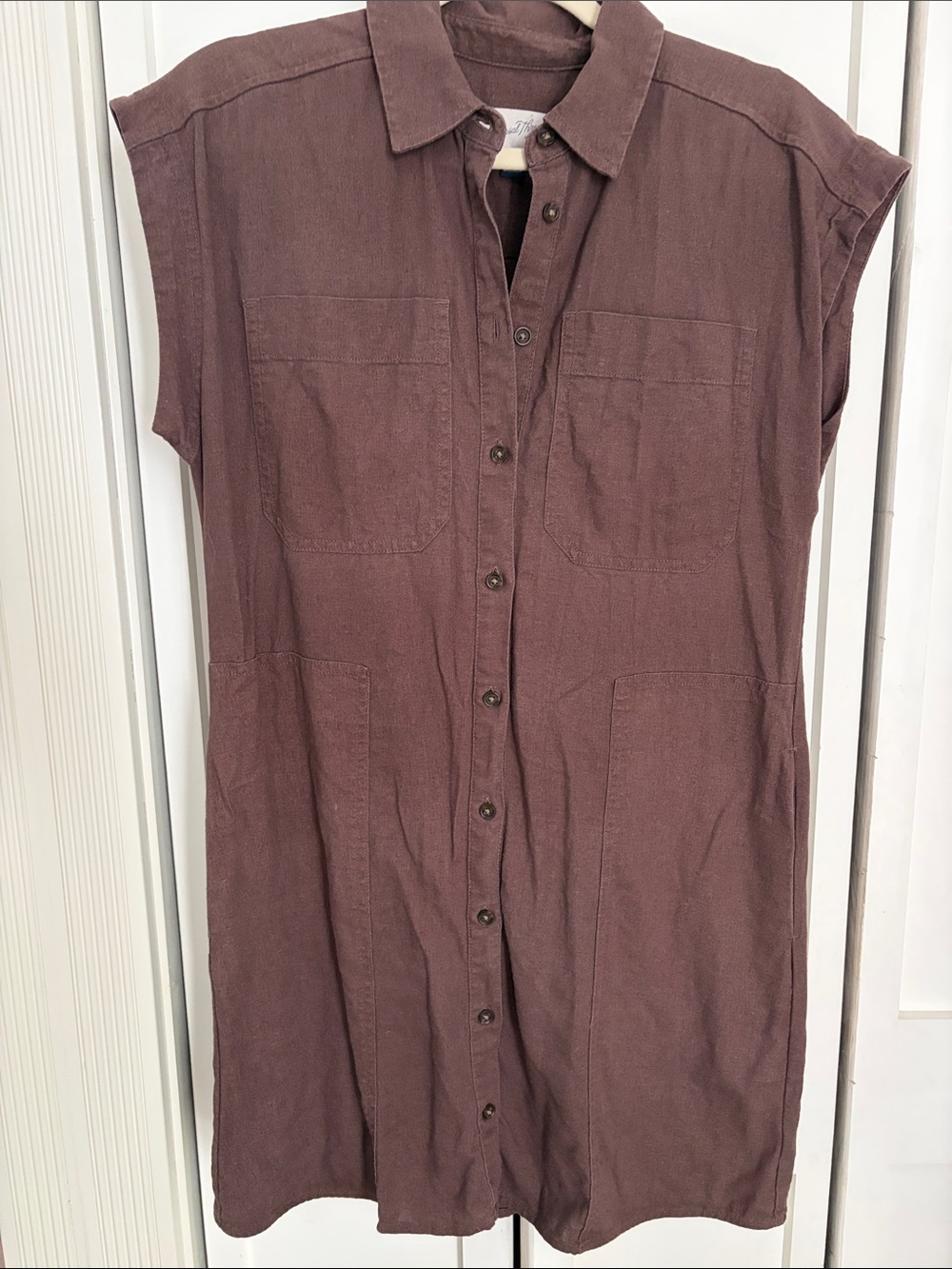 Universal Thread Womens Short-Sleeve Button-Front dress in brown